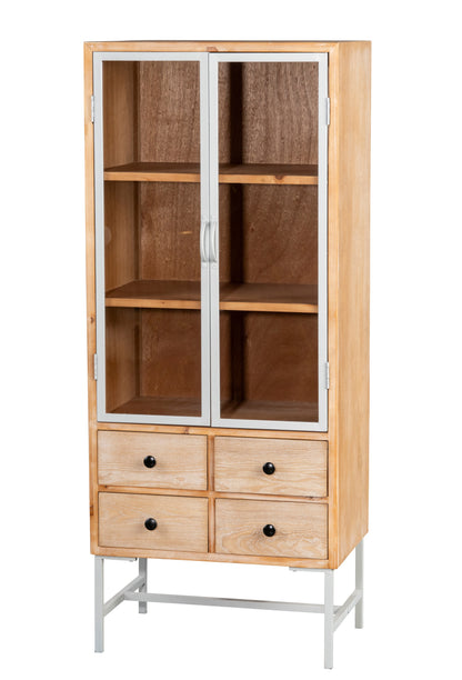 Alina 2 Doors Glass Tall Accent Cabinet