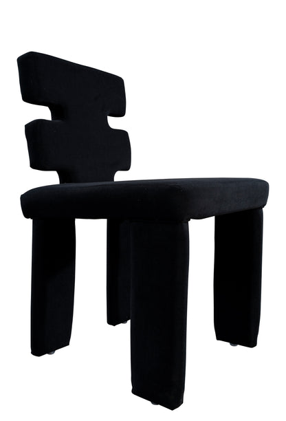 Balmain Fluted Oval Dining Table Set in Black