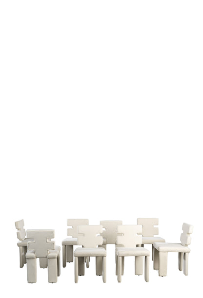 Set of 8 Mya Dining Chairs in White