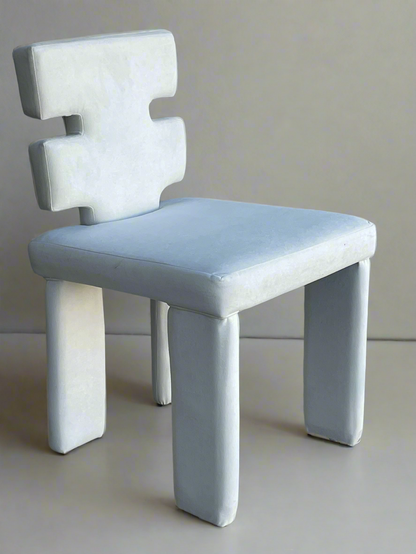 white unique dining chair