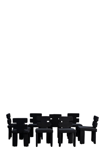 Set of 8 Mya Dining Chairs in Black