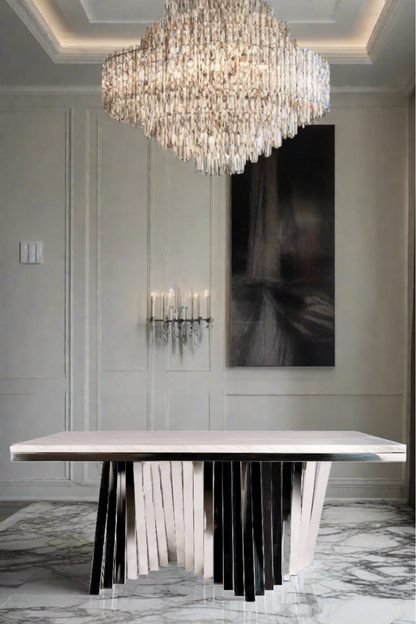 architectural marble top dining table