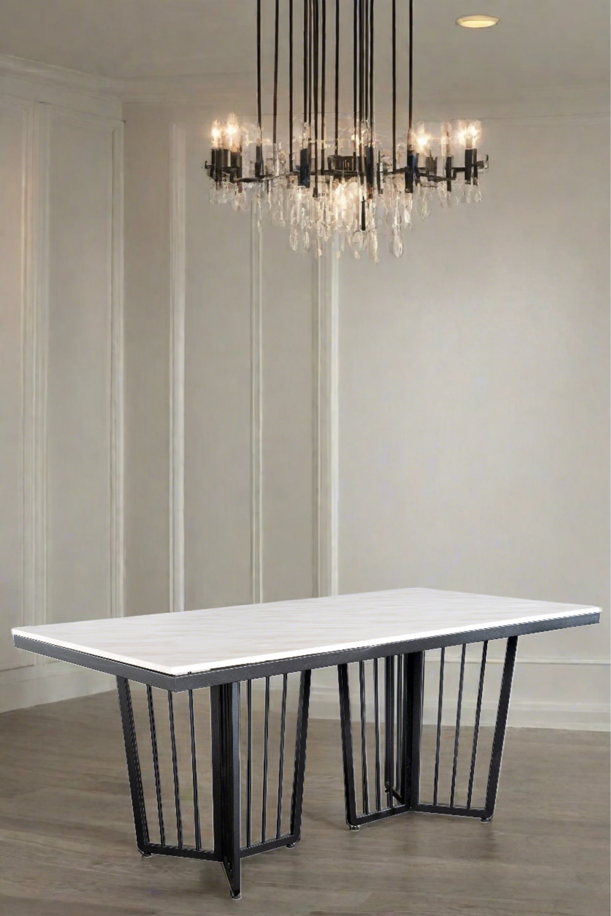 Architectural modern black dining table