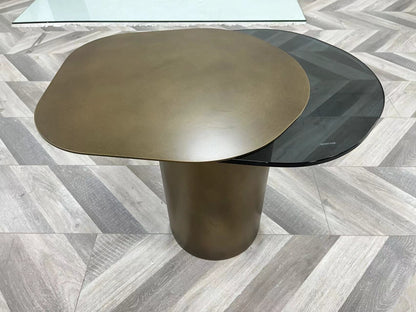 bronze and black free form table