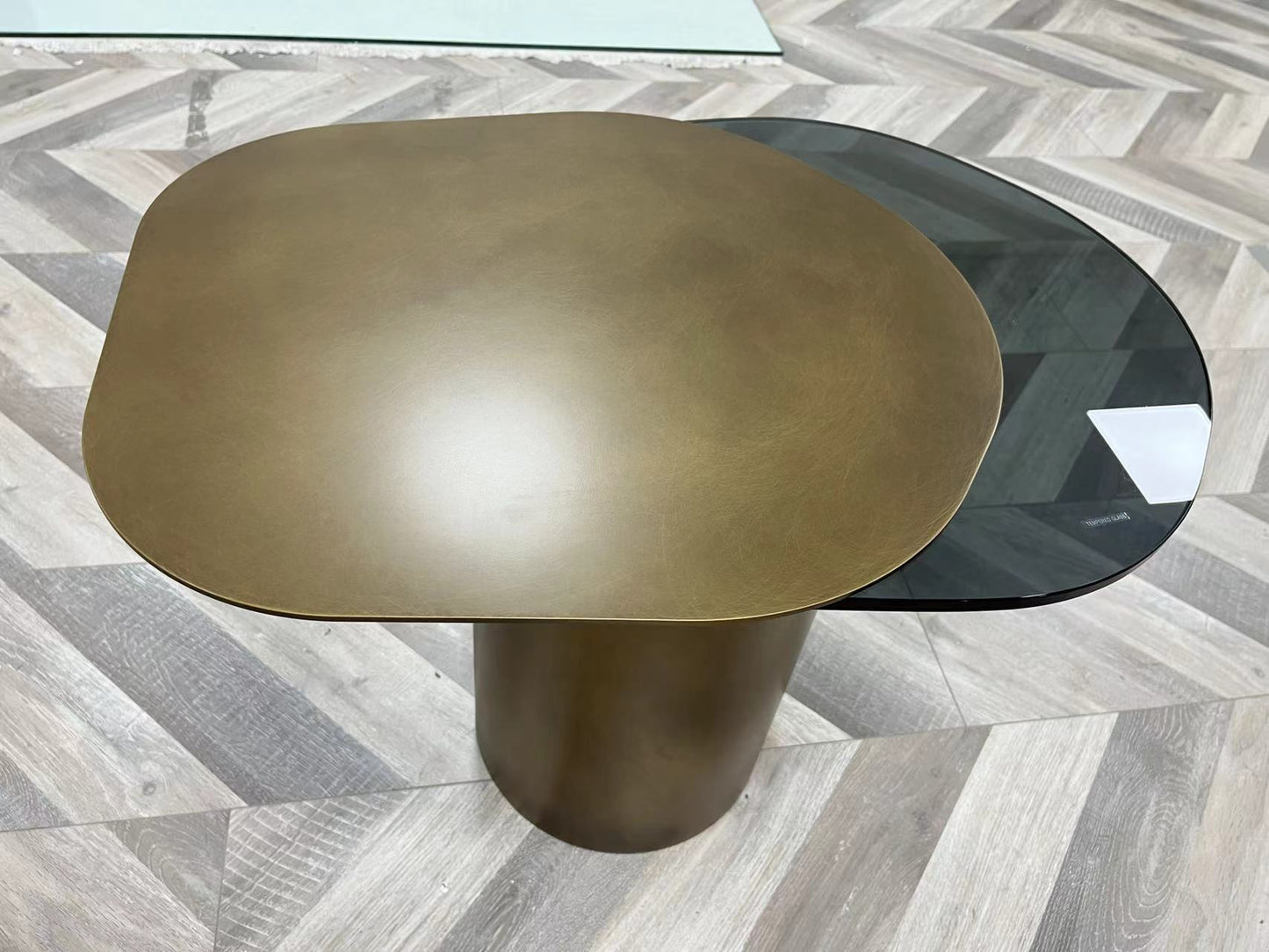 irregular glass top table