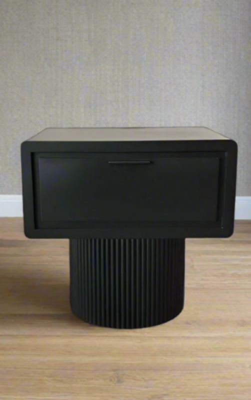 black fluted nightstand