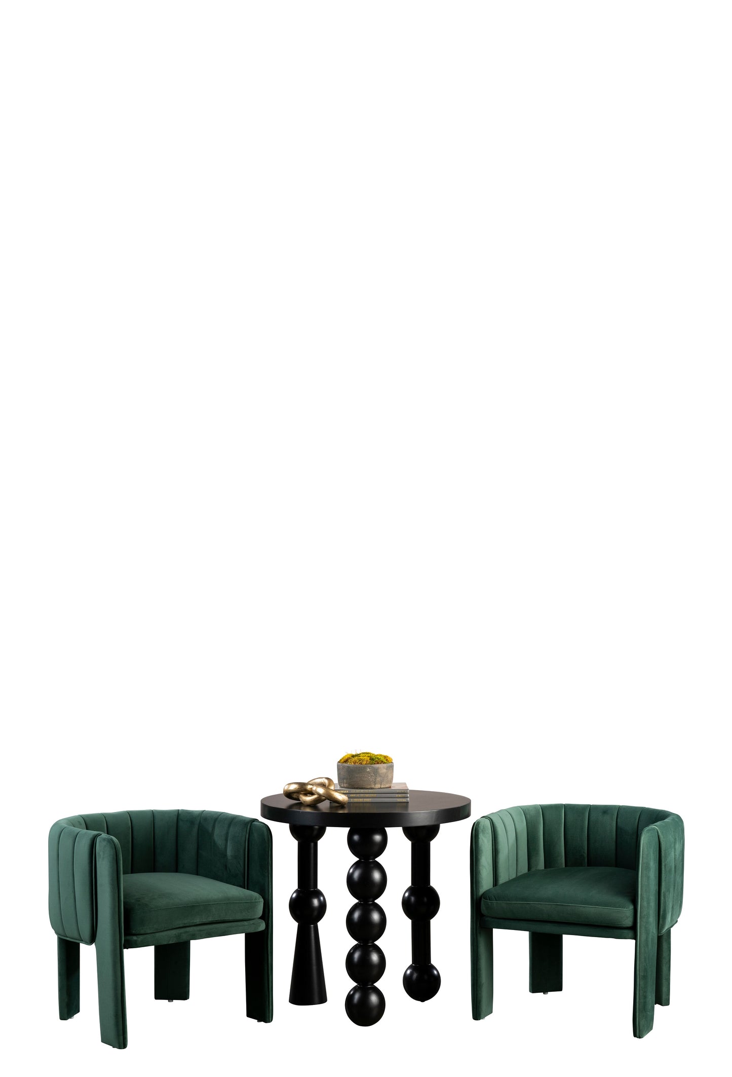 Olivia Channel Tufted Armchair Barrel Chair in Green