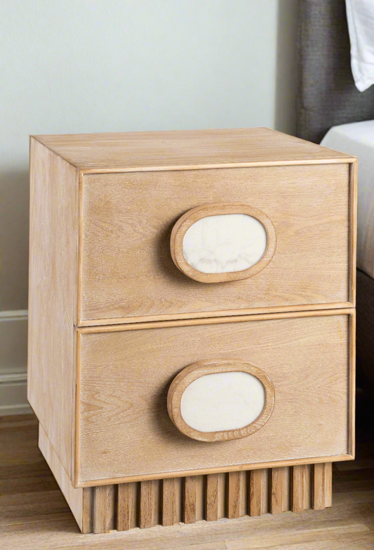 natural wood nightstand