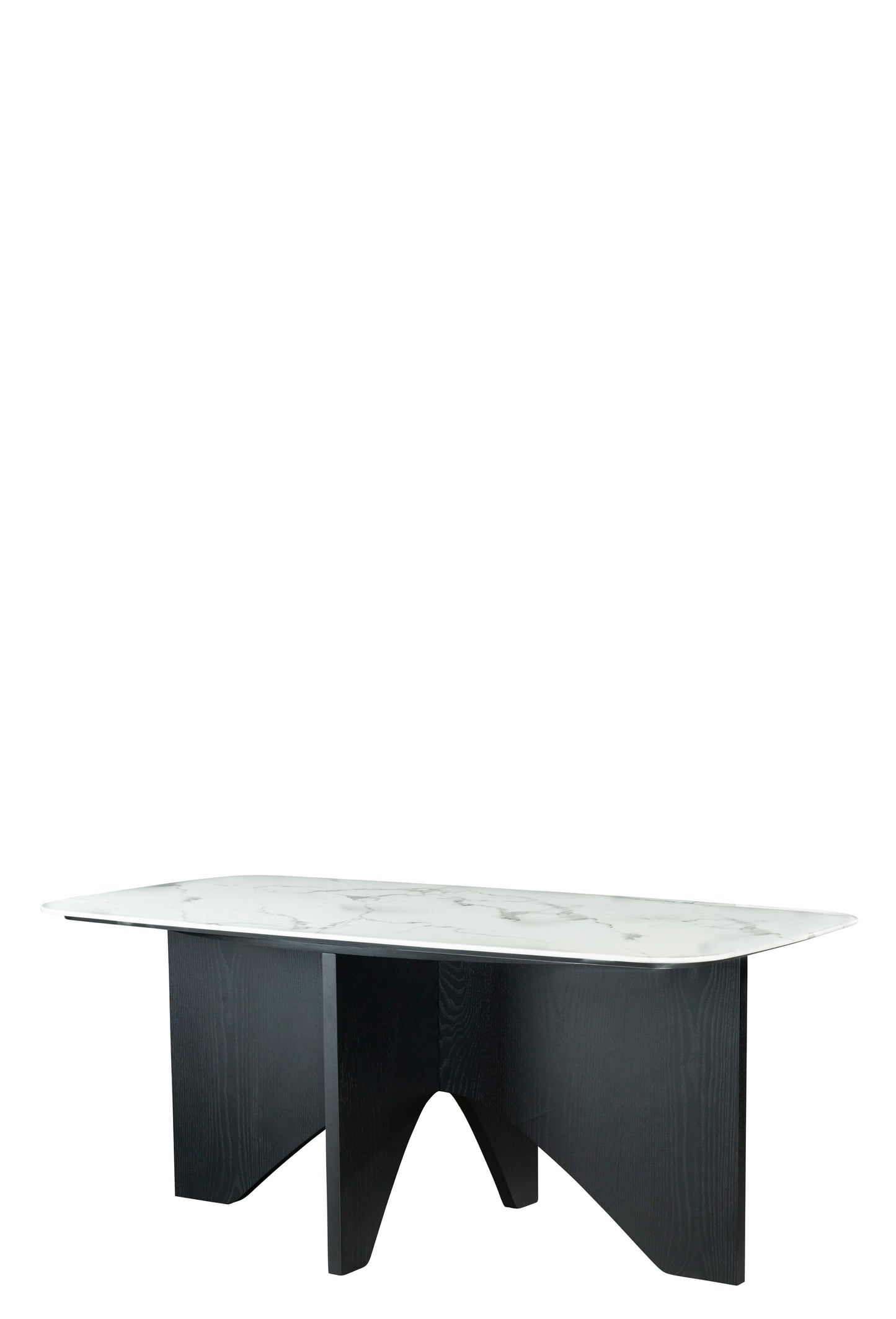 Finneas Rectangular Dining Table in Black and White