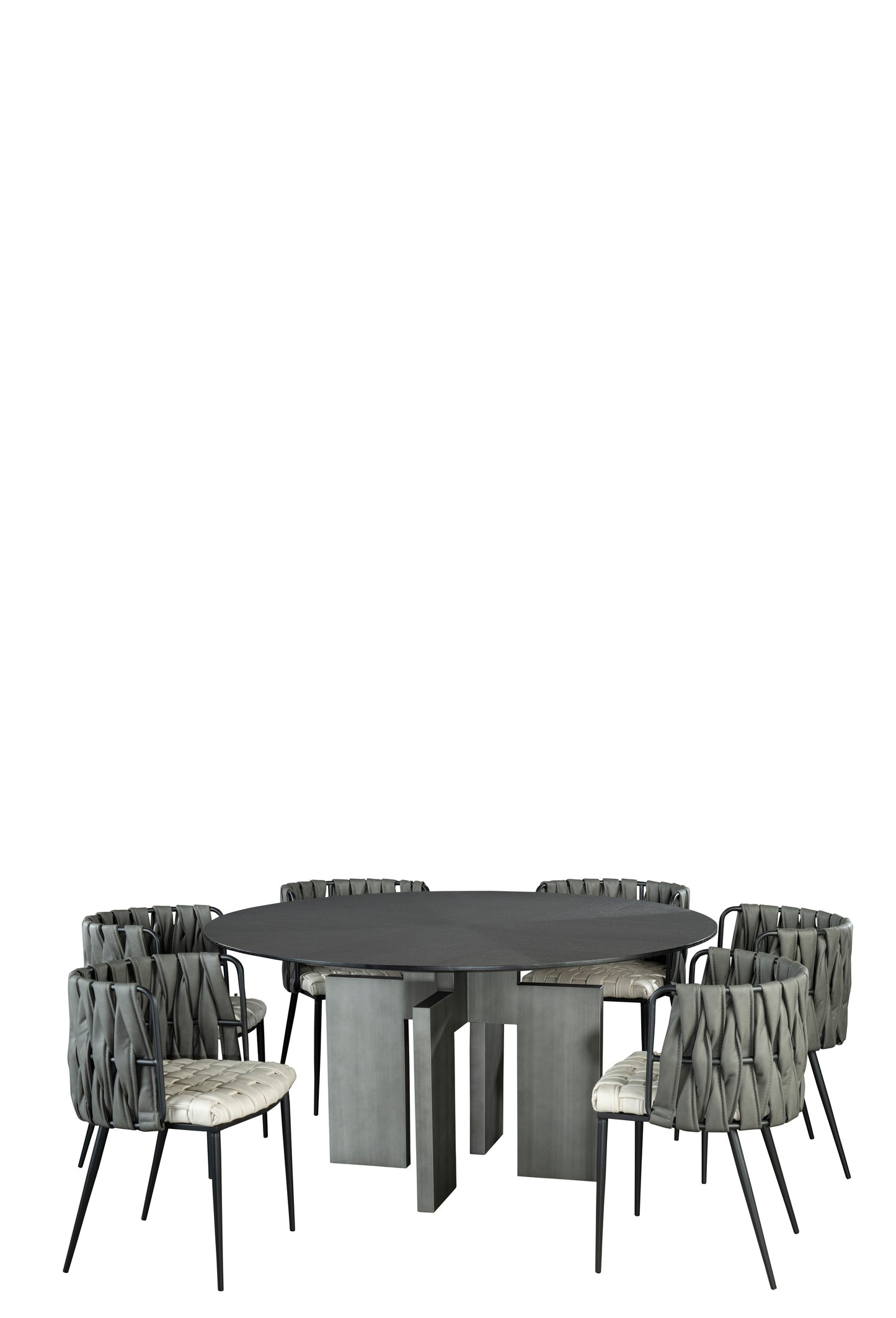 Milano Dining Chair in Gray and White