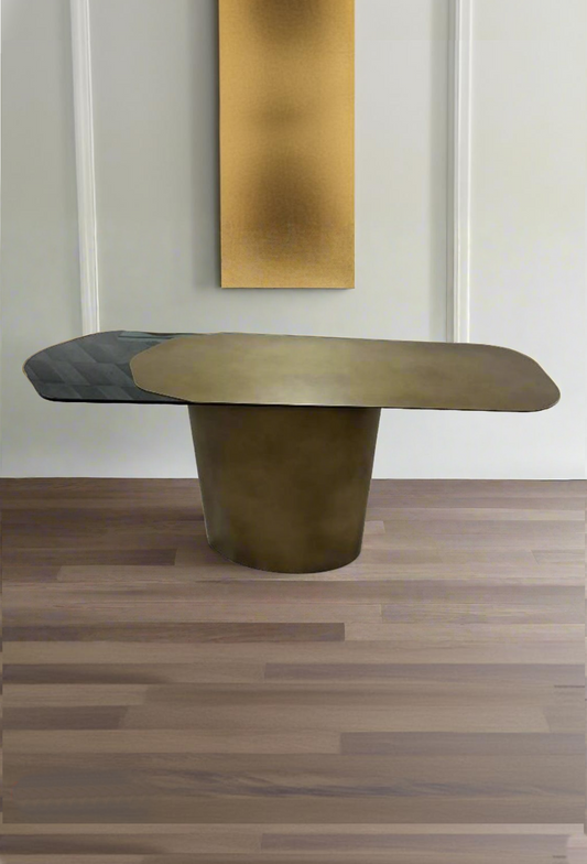 Kaylee free form modern brass console table