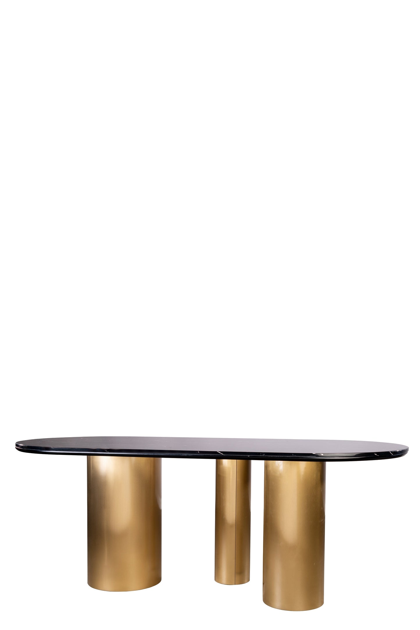 oval black and gold table