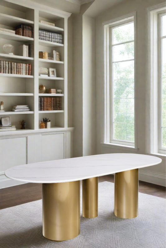 gold and white modern desk