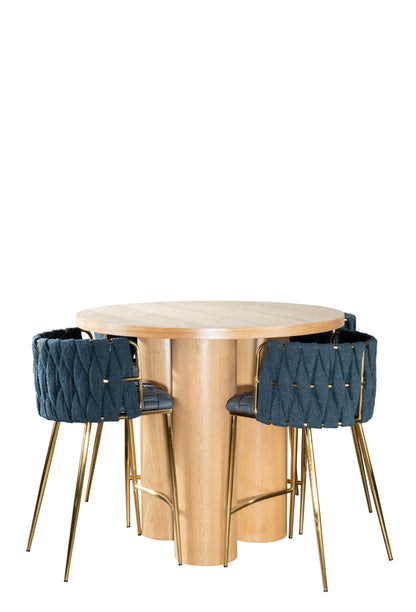 Balmain Counter Height Dining Table Set with Blue Chairs