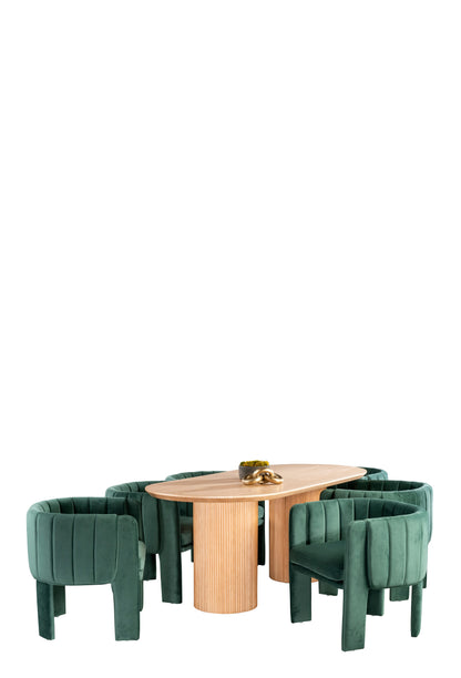 Olivia Channel Tufted Armchair Barrel Chair in Green