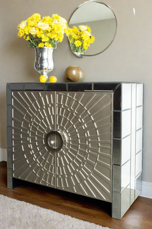 mirrored accent cabinet