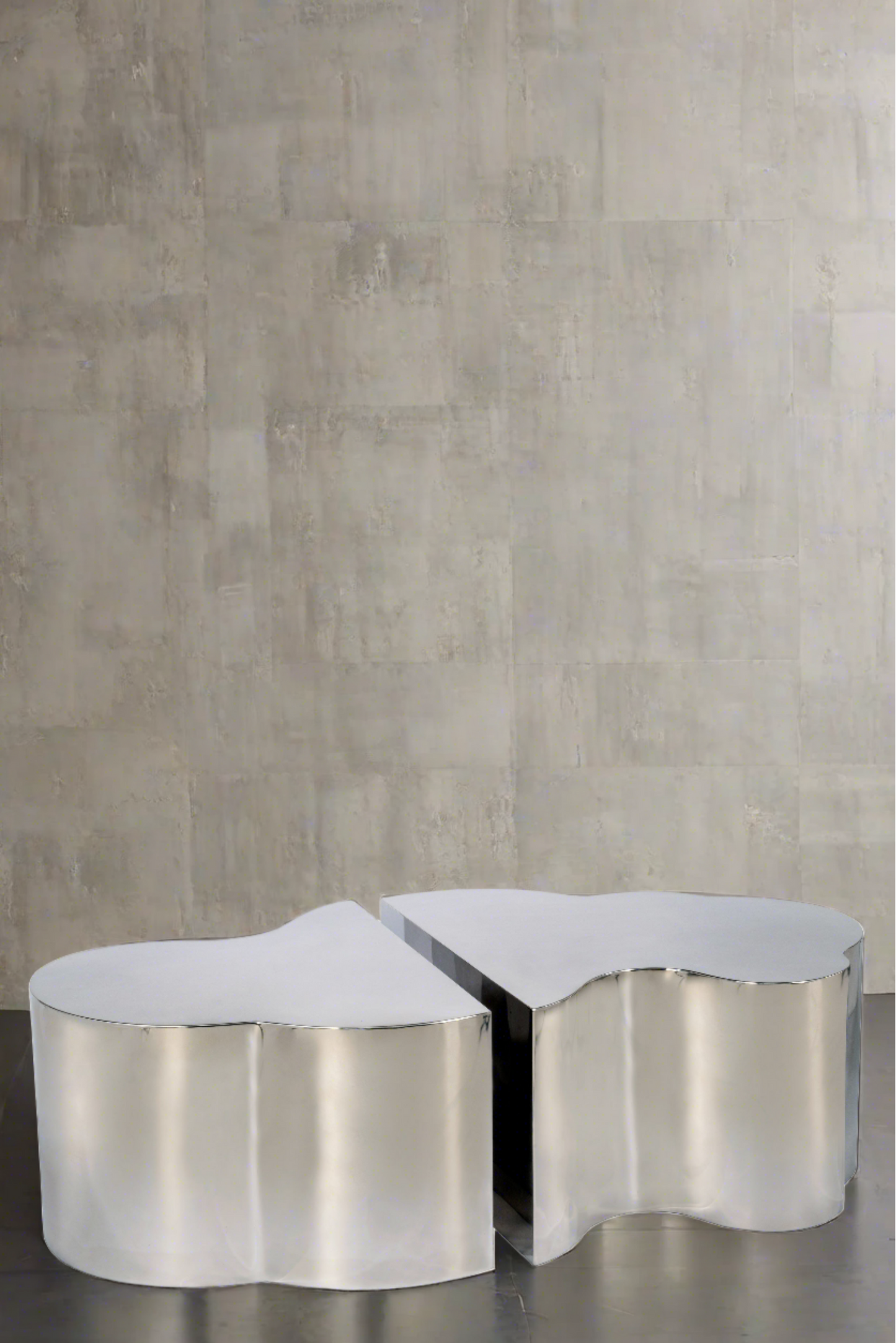 set of 2 modern free form bunching coffee tables