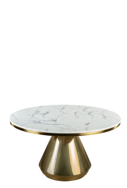 Gigi 54" Marble Top Round Dining Table for 6