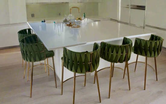 green kitchen counter stools