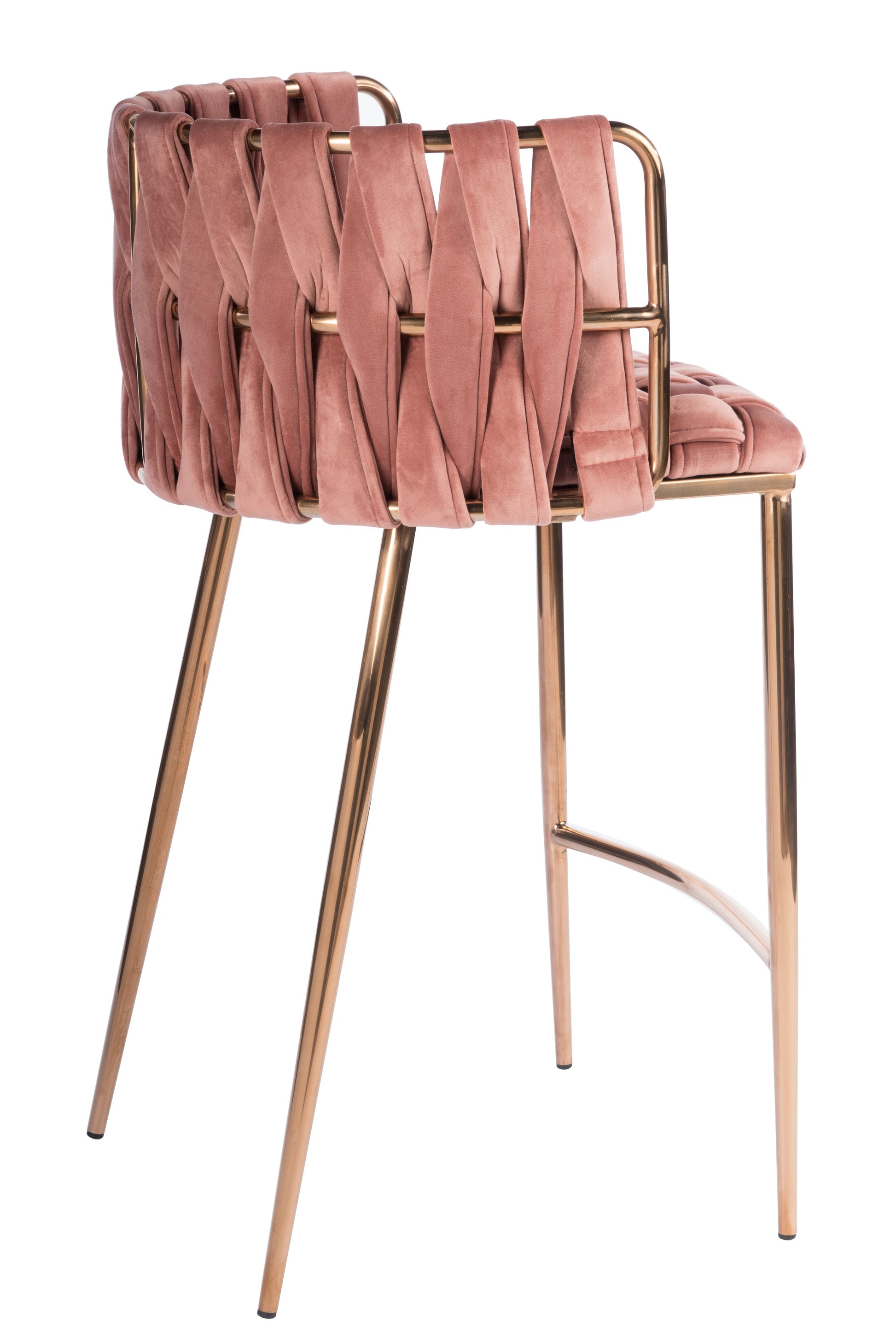 pink and gold counter stool chair