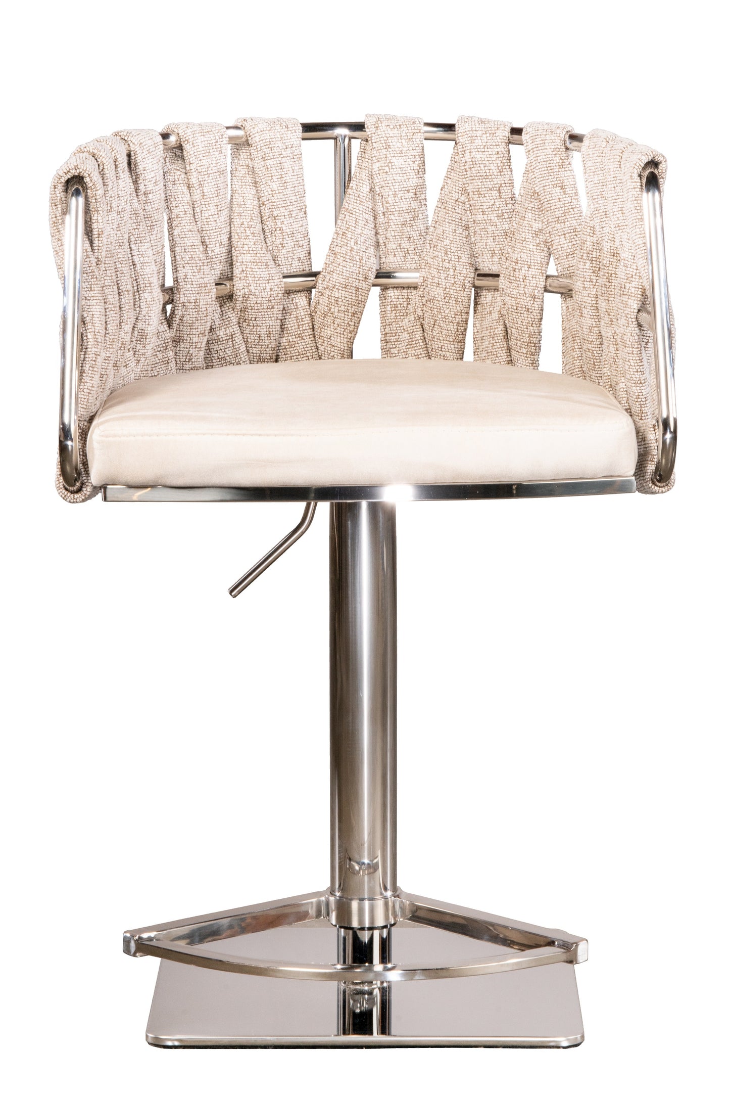 white and chrome counter bar stool