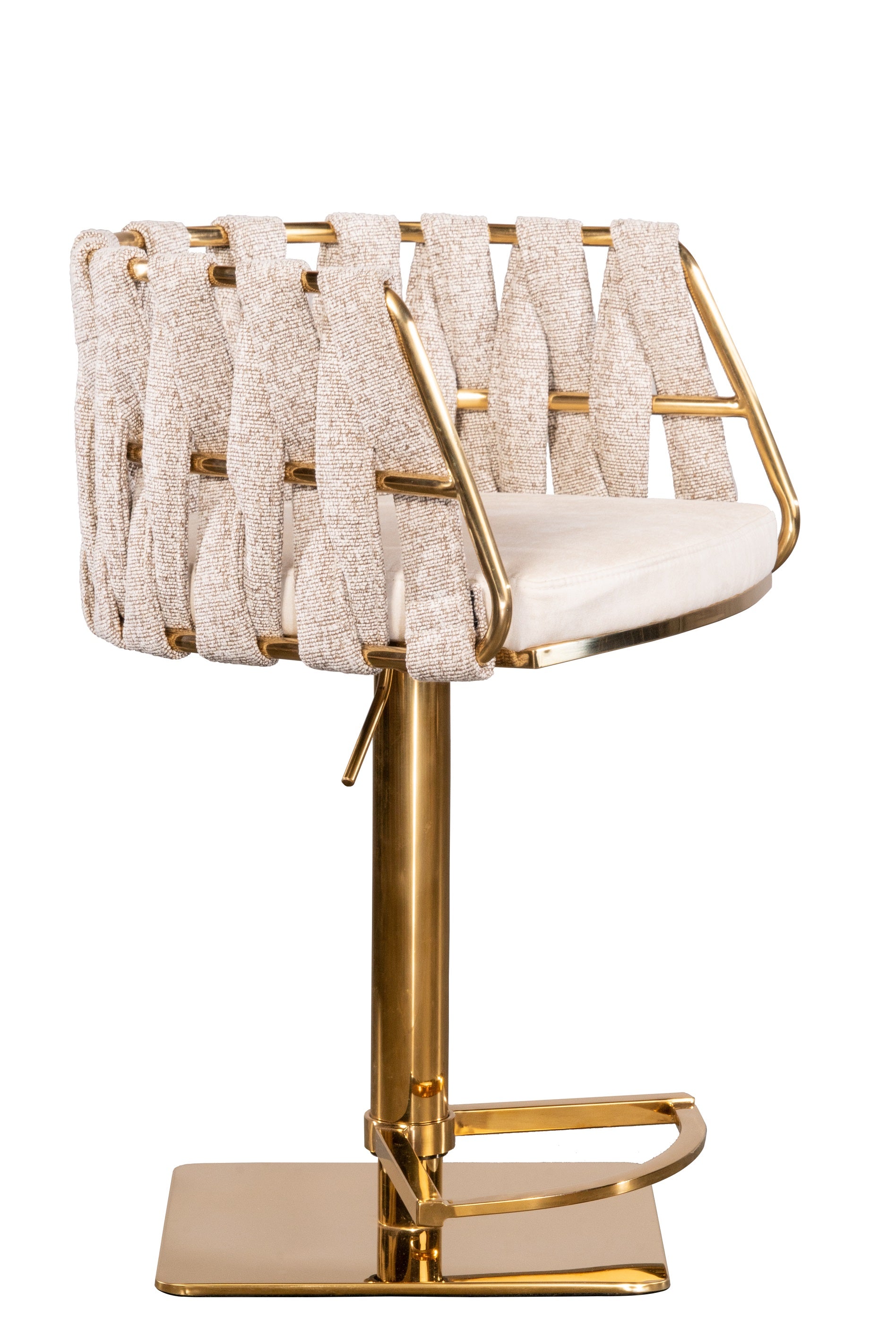 gold adjustable swivel leather counter  stool