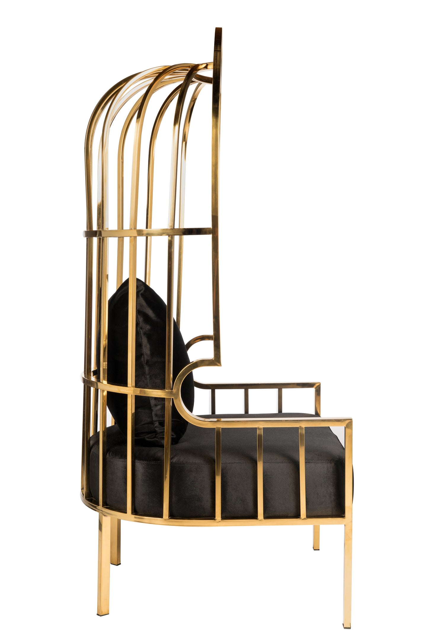 black and gold accent chair