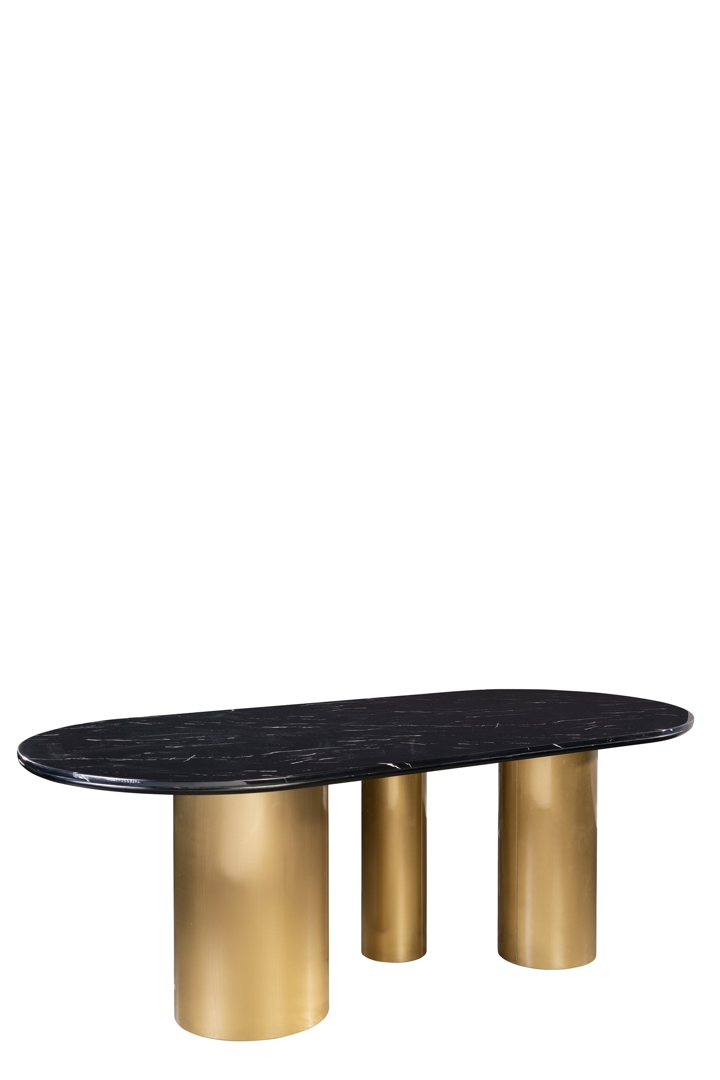 Balmain Marble Top Oval Dining Table for 6 with Black Chairs