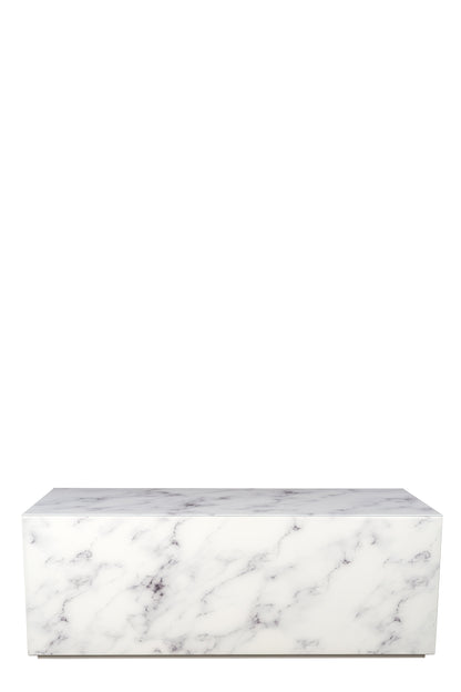 Matteo Block Marble Design Coffee Table in White